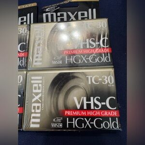 4 New Sealed  MAXELL VHS-C TC-30 Blank Premium Video Camcorder Cassette